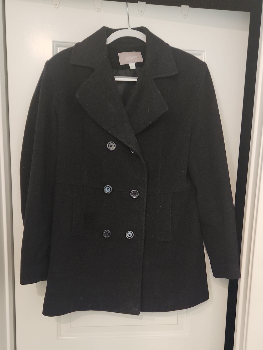 croft & barrow Black Double-Breasted Pea Coat